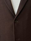 Erkek Slim Fit Kahverengi Fitilli Ceket