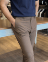 Erkek Slim Fit Kahverengi İpli Jogger Pantolon
