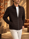 Erkek Slim Fit Kahverengi Mont