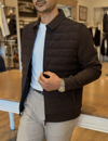 Erkek Slim Fit Kahverengi Mont