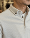 Erkek Slim Fit Krem Kadife Sweatshirt