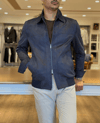 Erkek Slim Fit Lacivert Nubuk Mont