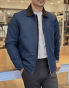 Erkek Slim Fit Lacivert Renk Dolgulu Mont