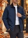 Erkek Slim Fit Lacivert Renk Dolgulu Mont