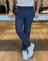 Erkek Slim Fit Lacivert Renk İpli Jogger Pantolon