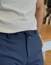 Erkek Slim Fit Lacivert Renk İpli Jogger Pantolon