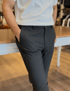 Erkek Slim Fit Siyah Renk İpli Jogger Pantolon