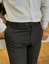 Erkek Slim Fit Siyah Renk Kumaş Pantolon