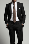 Erkek Slim Fit Siyah Renk Takım Elbise