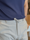 Erkek Slim Fit Taş Renk İpli Jogger Pantolon