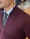 Erkek Slim Fit Vişne Renk Triko Hırka