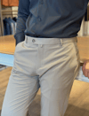 Erkek Slim Fit Vizon Renk Kumaş Pantolon