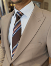 Erkek Slim Fit Vizon Renk Takım Elbise