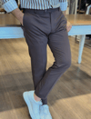 Erkek Slim Ft Kahverengi Kumaş Pantolon