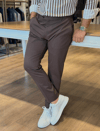 Erkek Slim Ft Kahverengi Kumaş Pantolon
