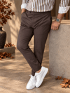 Erkek Slim Ft Kahverengi Kumaş Pantolon