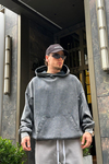 Acid Wash Antrasit Oversize Sweatshirt SW967