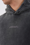 Acid Wash Bavarian Car Baskılı Oversize Hoodie