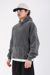 Acid Wash Bavarian Car Baskılı Oversize Hoodie