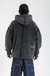 Acid Wash Change Ur Mind Nakışlı Oversize Hoodie SW1402