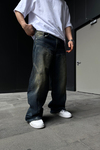 Acid Wash Dikiş Detay Baggy Jean Pantolon P877