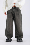 Acid Wash Dikiş Detay Kahve Baggy Jean Pantolon P1110