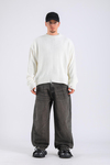 Acid Wash Dikiş Detay Kahve Baggy Jean Pantolon P1110