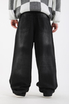 Acid Wash Füme Baggy Jean Pantolon P1156