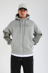 Acid Wash Gri Rise Regular Fit Zipper Hoodie SW1392