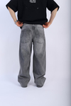 Acid Wash Grii Baggy Jean Pantolon P914
