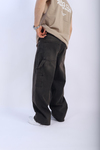 Acid Wash Kahve Baggy Jean Pantolon P909