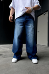 Acid Wash Koyu Mavi Jean Pantolon P880