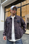 Acid Wash Lila Oversize Jean Ceket C198