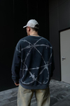 Acid Wash Manson Baskılı Füme Oversize Sweatshirt SW1063