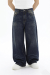 Acid Wash Mavi Baggy Jean Pantolon