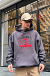 Acid Wash Nakışlı Antrasit Oversize Sweatshirt SW956