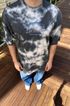 Acid Wash Nakışlı Füme Oversize Tshirt T1096