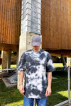 Acid Wash Nakışlı Füme Oversize Tshirt T1096