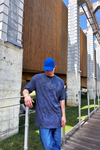 Acid Wash Nakışlı Mavi Oversize Tshirt T1097