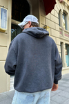 Acid Wash Nakışlı Oversize Sweatshirt SW860