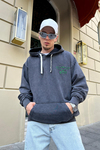 Acid Wash Nakışlı Oversize Sweatshirt SW860