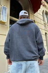 Acid Wash Nakışlı Oversize Sweatshirt SW860