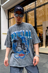Acid Wash Official Baskılı Oversize Tshirt T682