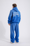 Acid Wash Saks Mavi Oversize Eşofman Takımı TKM150