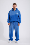 Acid Wash Saks Mavi Oversize Eşofman Takımı TKM150