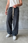 Acid Wash Siyah Baggy Eşofman Altı