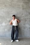 Acid Wash Siyah Baggy Eşofman Altı