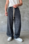Acid Wash Siyah Baggy Eşofman Altı