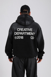 Acid Wash Siyah Kapşonlu Oversize Rv Sweatshirt SW1140
