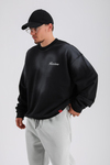 Acid Wash Siyah Oversize Rv Sweatshirt SW1139